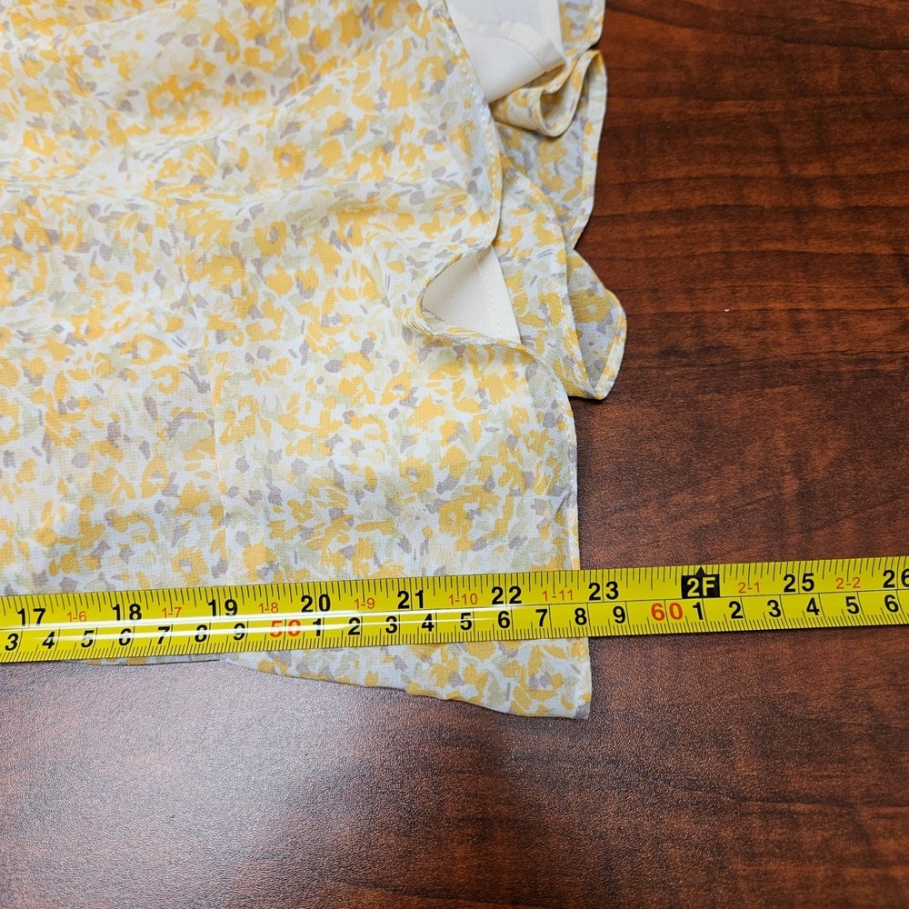 Hello Molly Yellow Floral Ruffle Mini Dress Cottagecore Coquette Sun Dress M - Picture 9 of 14